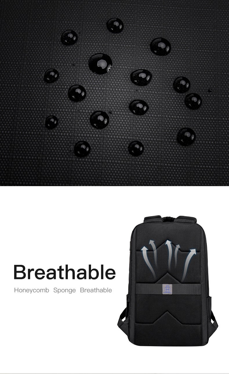 Golden Wolf GB00731 Water-Resistant Laptop Backpack 14.1 Inch - Gray - Image 2